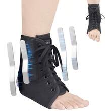 Lace Up Ankle Brace With Metal Side Stabilizers, Adjustable Lace - Up Ankle Braces Men And Women Sprained Foot Support Brace Posterior Tibial Tendonitis Achilles Tendon Injury L