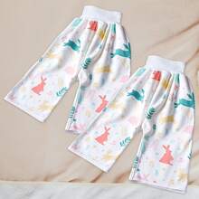 2件套透气柔软可洗如厕训练裤和裙子套装，防漏婴儿尿布 - 彩色 - 查看 13