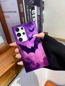 1 件 IMD 激光全息紫色 TPU+PC 动漫蝙蝠图案防震手机壳适用于 Galaxy/Redmi/OPPO/Poco 手机 - 彩色 - 查看 1