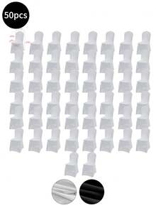 1件/4件/6件/10件/20件/30件/50件黑色牛奶丝方形椅套,经典简约设计,高弹力纯色宴会椅防尘罩,可拆洗,适用于餐厅、客厅、厨房、酒店、宴会椅保护套、秋季装饰、房间装饰、返校季、学校用品 - 彩色 - 查看 10