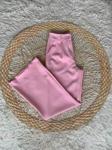 Zero Sleeve Asymmetrical Crepe One Shoulder Pantaloon Set - Màu Hồng baby - Xem 6
