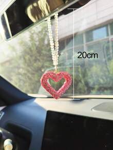 Colgante de coche - Precioso colgante decorativo de espejo retrovisor de coche con cristales brillantes - Accesorios colgantes lindos para coche - La cadena de cristal se puede usar para el espejo retrovisor, el salpicadero o la puerta del coche - Regalo de coche para niñas, brillantes rhinestones, decoración interior juguetona, decoración de alta calidad