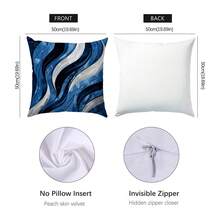 MEMNUN 1/2 chiếc vỏ gối họa tiết sọc cẩm thạch xanh trắng kích thước 17.7*17.7in (45*45cm)/19.69*19.69in (50*50cm)/15.75*15.75in (40*40cm) (Không bao gồm ruột gối), được làm từ vải polyester (nhẹ và thoáng khí), thích hợp sử dụng hàng ngày, trang trí nhà cửa, phòng khách, phòng ngủ, sofa, nghệ thuật, thiết kế, tạo không gian. - Màu xanh lam - Xem 14