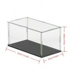 1pc Customized Transparent Acrylic Dustproof Display Box, Suitable For Displaying Flowers, Figurines Or Collectibles (Please Remove The Protective Film Before Use, And Select The Appropriate Size According To Your Needs) - Black - View 4