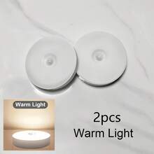USB Rechargeable LED Motion Sensor Night Light | Bedroom Bedside/Bathroom/Hallway/Stairway Lamp | Auto On/Off Lighting | Low Voltage Design | Minimalist Round Small Nightlight - Multicolor - View 14