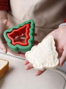 1pc/4pcs Christmas Cookie Cutter, Stainless Steel Pocket Sandwich Mold, Gingerbread Man & Snowflake Shaped Toast Maker, DIY Heart Breakfast Bento Tool, Sandwich Sealing Mold, Christmas Series - Gingerbread House, Christmas Tree, Snowflake, Gingerbread Man Shaped Bread Cutter, Multi-Functional Baking Imprint Mold - Multicolor - View 5
