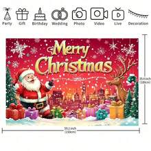 1 قطعة لافتة ديكور خلفية سانتا كلوز وأيل الرنة للاحتفالات الداخلية والخارجية، أعياد الميلاد، احتفالات الذكرى السنوية مع ديكورات جدارية احتفالية بالكريسماس، سهلة الاستخدام، لا تحتاج كهرباء، ديكورات عيد الميلاد - متعدد الألوان - مشاهدة 10