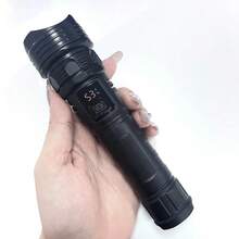 Rechargeable Super Bright LED Flashlight, Compact Handheld Flashlight With Zoom Function, Suitable For Outdoor Camping, Fishing, Hunting, Hiking, Adventure And Emergency, Built-In Battery - Black - View 8