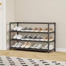 4-Layer/5-Layer Independent Metal Shoe Rack (The Material For Placing Shoes Is Non-Woven), Coat Rack, Multi-Functional Storage Hanger Outside The Door, Freestanding Wardrobe Hanger, Multi-Layer Indoor Shoe Rack With 8 Double-Hook Stainless Steel Shoe And Hat Combination Racks, 3-In-1 Space-Saving Storage Rack, Very Suitable For Bedroom, Living Room, Behind The Door, Corridor, Hat Rack, Shoe Rack, Portable Wardrobe, Luggage Storage Rack - Multicolor - View 5