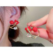 A Pair Of Tulip Earrings For Couples,  For Sensitive Skin, Anniversary Gift, Couple Symbol Set