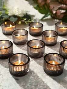 1 قطعة/4 قطع/12 قطعة مجموعة حامل شمعة شفاف، حامل شمعة الأمنيات (الشموع غير مشمولة)، لشمعة الأمنيات البلورية، حامل شمعة دائري مزخرف بالحواف، مناسب لوسط طاولة الزفاف، حفلات المناسبات، ديكور المنزل، هالوين، ديكور الغرفة، هدايا