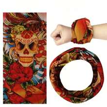 Masque crâne, protection contre la poussière, le vent et le soleil, pour hommes et femmes à moto, foulard magique multifonction, protège-poignets pour femmes, bandeau, randonnée en plein air, voyage à moto, protection solaire, masque polyvalent