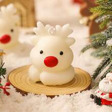 1pc Handmade Christmas Snowman & Deer Shaped Scented Candle, May Have Slight Color Difference Home Decor Christmas Decorations Room Decor, Christmas Gifts