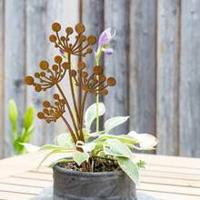 1pc Iron Art Garden Decor With Vibrant Floral Design, Suitable For Patio, Yard, Lawn And Holiday Celebrations, Garden Decoration, Outdoor Path Decor - Rust Brown - View 10