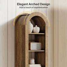 Tribesigns 74.8" Tall Arched Bookshelf, 6-Tier Narrow Open Bookcase, Floor Standing Corner Display Shelves Storage Organizer For Small Space, Home Office, Living Room - 棕色 - 查看 10