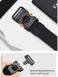 WilliamPOLO Cinturón táctico para hombres con hebilla de liberación rápida con cabeza de tigre, ancho de 1.5", ajustable para cintura de 26 a 50 pulgadas, cinturón de cinta de nilón para todas las estaciones - multicolor - Ver 3