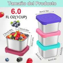 Juego de 6 Recipientes de Acero Inoxidable para Aderezos 180ml - Negro - Ver 6