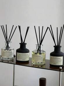 1 Set (1 Flasche Duftöl + 4 Stück Diffusor Stäbchen) Duftölset mit Diffusor ohne Flamme für lang anhaltenden Duft, geeignet für Schlafzimmer, Badezimmer, Wohnzimmer usw.