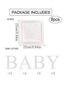 8件套，25厘米字母装饰婴儿派对礼盒，适用于婴儿派对、性别揭晓派对，透明气球盒礼盒，男宝宝/女宝宝派对装饰，新生儿派对装饰礼盒，婴儿派对气球盒，完美适用于生日派对、婴儿派对、性别揭晓派对回礼、婴儿派对摄影道具、婴儿派对礼物，不含气球 - 白色 - 查看 10