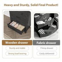 mteryoing Home 4 Dresser For Bedroom, 34.8" Tall Vertical Drawer Dresser With Large Storage, Freestanding Wooden Closet Chest For Bedroom, Living Room - 黑色 - 查看 5
