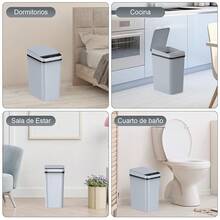 Cubo De Basura Automático Con Sensor, 12L Cubo de Basura Inteligente con Tapa Eléctrica, USB Rechargeable Botes de Basura Inteligente Sin Contacto para Cocina, Oficina, Sala (Negro) QYKE - gris - Ver 7