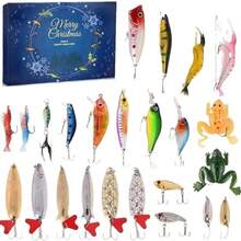 Advent Calendar Fishing Christmas Countdown - 24 Days Fishing Lures Set, Fishing Gear Kit, Fishing Bait Set, Fishing Tackle Box, For Outdoor Fishing, Holiday Gift, 2025 Xmas Surprise Gift For Fishermen, Adults, Teens - Multicolor - View 3