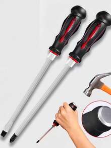 1pc Magnetic Screwdriver Set - Slotted & Head, Hammerable Impact Driver With Anti-Slip Grip, Heavy Duty Repair Tool For Home Improvement, DIY Projects, Electronics & Furniture Assembly - Multicolor - View 2