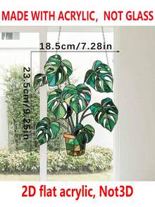 1 chiếc trang trí hình rùa treo bằng acrylic hình lá cây - Nghệ thuật trang trí tường cây nhiệt đới, thích hợp cho nhà, văn phòng hoặc sân vườn, đồ trang trí hình rùa bằng acrylic hình lá cây độc đáo (Vui lòng bóc lớp màng bảo vệ trước khi sử dụng, chất liệu là acrylic, không phải thủy tinh) - màu xanh lá - Xem 13