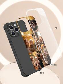 1pc Customized Photo Puzzle Phone Case, Compatible With Iphone 16 Pro Max/16 Plus/16 Pro, Compatible With Iphone 17 Pro Max/17 Pro/17/17 Air, Wedding Customized Image, Gift For Couples, Friends, Family, Graduation - Black - View 8