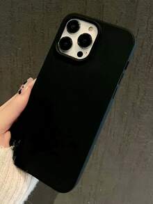 1pc Black Solid Color TPU Phone Case Compatible With IPhone 17 Pro Max, 11/12/13/14 Plus, 7/8 Plus, XR/7/8 Plus, 15 Pro Max, 17 Air, 16 Pro Max, Shockproof Protective Cover - Black - View 4