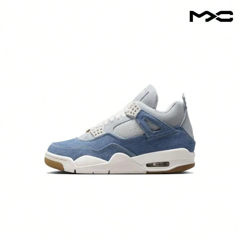 Air Jordan 4 Retro TEX 'Worn Blue Denim' Sail Gum-Light-Brown Metallic-Gold Sneakers Women IB6716-100 - 彩色 - 查看 1