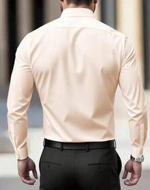 Men's Wrinkle Dress Shirts Formal Long Sleeve Button Down Wedding Business, Style - Be - Xem 2