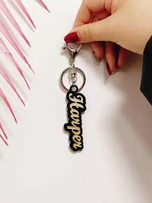 1 Chaveiro Personalizado de Acrílico com Nome - Pingente de Letra Personalizado com Fonte Cursiva Elegante, Chaveiro Retangular de Acrílico Durável para Bolsas, Bagagens, Presentes de Formatura, Presentes do Dia dos Namorados, Acessórios de Bolsa | Design de Nome Personalizado | Chaveiro Durável, Chaveiro Fofo