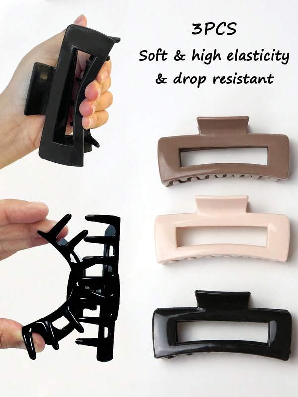 Women's Soft Anti-Fall Anti-Collision Silicone Elastic Durable Solid Color Hair Claw Clip, Suitable For Daily Use At Home, School, Beach, Summer Vacation, Work Commute, Parties, Holidays, Birthdays, Back To School Season, New Year, Valentine's Day, Mother's Day, Teacher's Day Gifts, Wedding Season, Music Festivals, Graduation Season Winter Hair Clip Hair Accessories For Women Elegant Hair Clutch