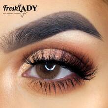 FRESH LADY Freshlady Aesthetic Eye Look Back To School Pupilentes One Tone Caramel Colored Contact Lenses 1 Year Disposable Halloween Costume Cosplay - Apricot - View 6