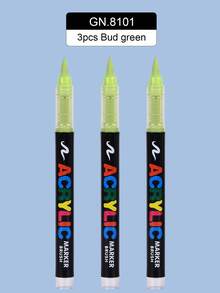 GuangNa Bộ 2/3/4/24 bút dạ acrylic đầu thẳng, đầu mềm, màu bền, mực dễ pha trộn. Thích hợp cho vẽ trên vải bố, đá, gỗ, thủy tinh, gốm sứ, vải và các dự án DIY. - Nhiều màu - Xem 18