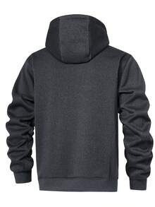 男士连帽夹克，保暖内衬风衣，休闲百搭外套，适合春秋冬季