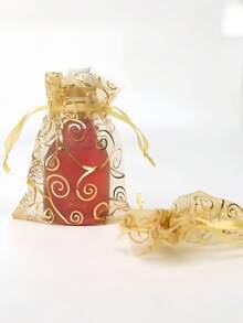 5/10/20/50/100PCS Silver Vine Eugensa Bags Gift Packaging Bags Gift Bags, Home Living Supplies, Festival Event And Party Supplies, Wedding Supplies, Table Center Gift Decoration Packaging, Nylon Bags, Baking Packaging Bags Jewelry And Accessory Packaging Gift Hanging Bags, Beauty Bags, Skin Care Bags - Gold - View 7