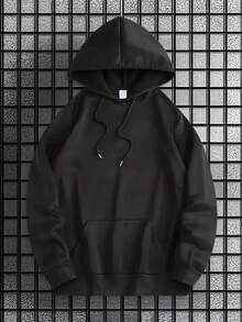 Sudadera con capucha de estampado de flor de cerezo para hombres Ling Moyun - Rosa vibrante con texto japonés y gráfico de Tokio, capucha con cordón ajustable, bolsillo canguro, diseño floral frontal/trasero, ajuste regular, ropa casual cómoda para el día a día - Negro - Ver 7