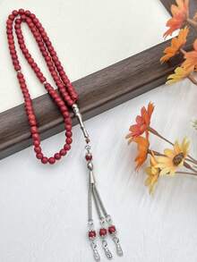 1pc 99 Beads 6mm Black Agate Muslim Prayer Beads - Black - View 17