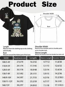 1 PCS Boys Camouflage Bunny Graphic T-Shirt, Black Casual Style Shirts With "Egg Hunter" Hat Bunny Design, Boys Spring/Summer/Fall Clothes, Halloween & Christmas & Thanksgiving Day & Easter & New Year & Spring Festival, Kids Round Neck Printed Short Sleeve Casual Everyday T-Shirt, Boys & Girls Graphic Tees, Excellent Easter Gifts For Friends And Brothers. - 黑色 - 查看 4