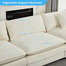 Puremind Modern 217.3'' Oversize U-Shaped Modular Sectional Sofa With 2 Ottomans,8-Seat Cloud Couch, Modern Chenille Sofa Sleeper Deep Seat Couches - 米色 - 查看 9