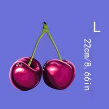 1 pièce/2 pièces/3 pièces Peinture décorative hyperréaliste de cerise / Petit décor convenant pour T-shirt/Masque/Jeans/Sac à dos, lavable, autocollant unisexe DIY