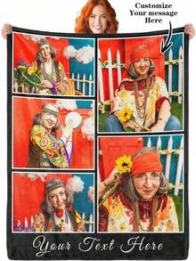 1 chiếc chăn lông cừu flannel có văn bản và hình ảnh tùy chỉnh, chăn mềm mại và thoải mái, thích hợp cho phòng ngủ, ghế sofa, văn phòng, cắm trại ngoài trời, du lịch, quà tặng ngày lễ, ý tưởng quà tặng hoàn hảo - 3 bức ảnh - Xem 8