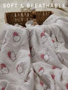 GLLQUEN BABY 3条装有机棉纱布襁褓毯，男女通用，新生儿包巾，大号40 x 38英寸，柔软透气，适合男宝宝和女宝宝 - sun&cloud - 查看 8