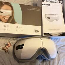 Eye Massager Eye Protector With Bluetooth Headphones, For Dark Circles, Eye Fatigue, Relieve Tension And Stress,Rechargeable, For Sleeping Side/Back Sleepers White Noise Sleep Headphones Ultra-Thin Stereo Speakers Gift For Women/Men