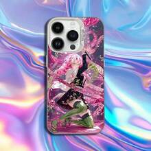 D-Demon S-Slayer Mitsuri Obanai Phone Case Covercompatible With  16,15,14,13,12,11,Mini,Pro,SE,MAX White Matte Shockproof Cover,Covercompatible With  17 Case,  17 Pro Case,  17 Pro Max Case