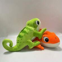 11 英寸聚酯纤维变色龙毛绒玩具，3 种颜色可选，变色龙毛绒动物，儿童礼物，家居装饰，适合各种场合和装饰的可爱爬行动物，生日礼物，万圣节装饰，圣诞节礼物 - 彩色 - 查看 4