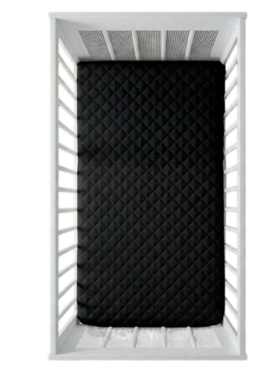 Waterproof Mattress Cover For American And Standard Crib With Elastic Protector 1 Piece - 黑色 - View 1