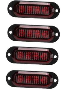 Qiilu LED Side Marker Tail Light  Lámpara Remolque Camión Camión 4 Uds. De Luces Laterales para Camiones, Alto Brillo, 3000K, IP65, LED Impermeables, Fácil Instalación, Luz de(amarillo) - Rojo - Ver 12